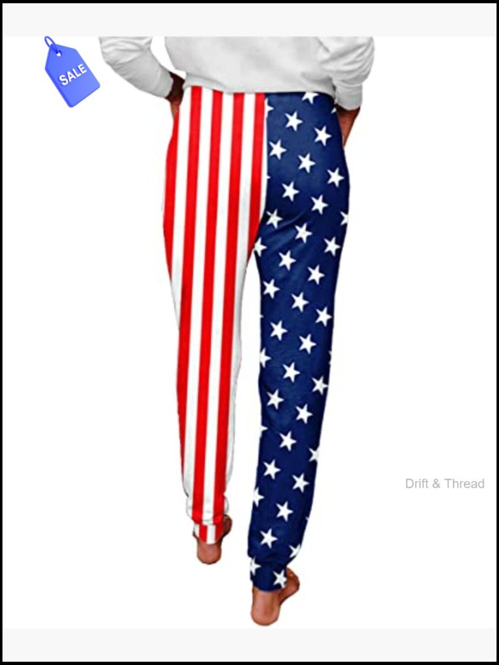 Patriotic Pajama Pants with Pockets High Waisted Joggers - Picture 5 of 5
